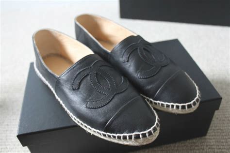 chanel espadrilles leather fake|chanel black leather espadrilles price.